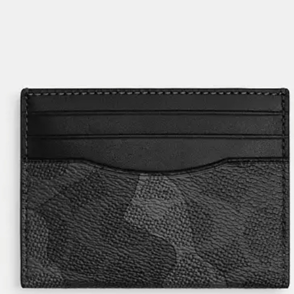 Coach Slim Id Card Case In Signature Camo Print Black - Picture 1 of 7